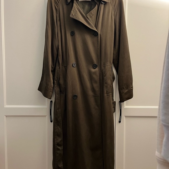 Babaton Jackets & Blazers - Babaton Olive Green Double-Breasted Trench Coat